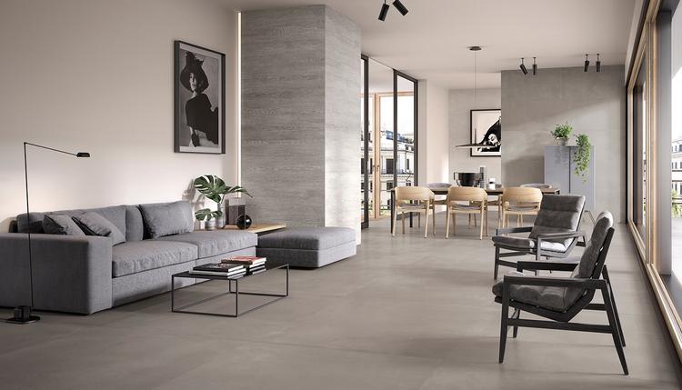 Tr3nd | Emilceramica Grès Cérame Ergon Tr3nd Bois,béton Séjour Smoke Concrete,smoke Wood,grey Concrete Image Galerie | Emilceramica